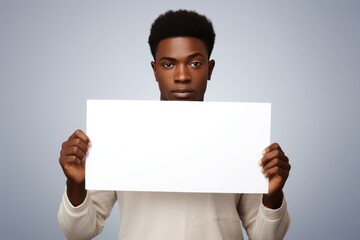 African American Man Holding Blank Placard Sign Poster