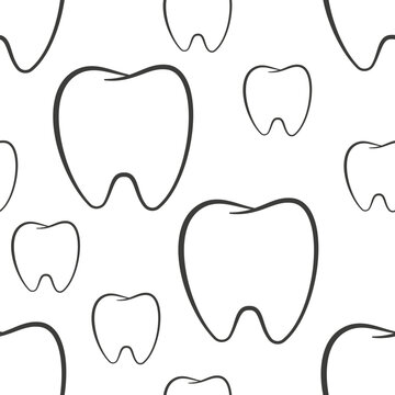 Teeth vector cartoon seamless pattern background for wallpaper, wrapping, packing, and backdrop.
