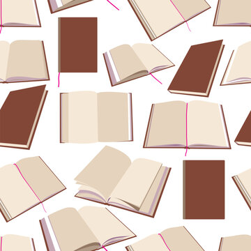 Books vector cartoon seamless pattern background for wallpaper, wrapping, packing, and backdrop.