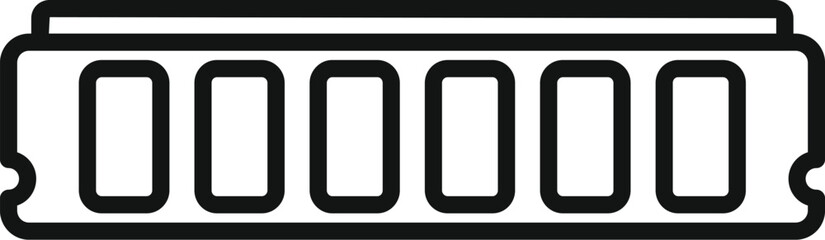 Laptop ram fix icon outline vector. Button tool. Update error backup