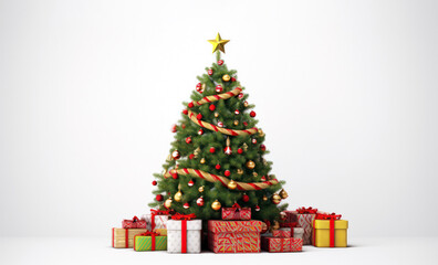 Naklejka premium christmas tree with presents