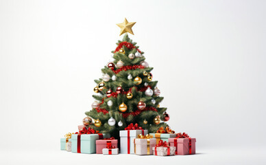 Naklejka na ściany i meble christmas tree with gifts