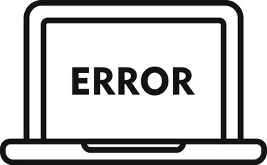 Laptop software error icon outline vector. Button tool. Support system