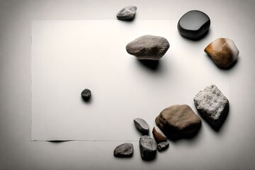 silver stone at the border with text copy space in the middle with abstract background 