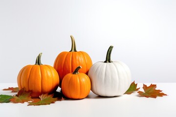 Halloweenthemed White Womens Tshirt Mockup With Pumpkins