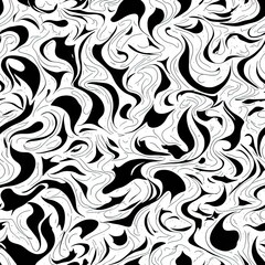 Seamless black and white pattern. AI generated.