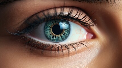 Close-up of an Arab woman with long eyelashes and beautiful eyes.   Arabian eye.