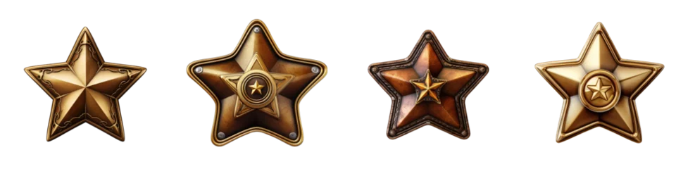Fotobehang Sheriff Star clipart collection, vector, icons isolated on transparent background © DigitalParadise