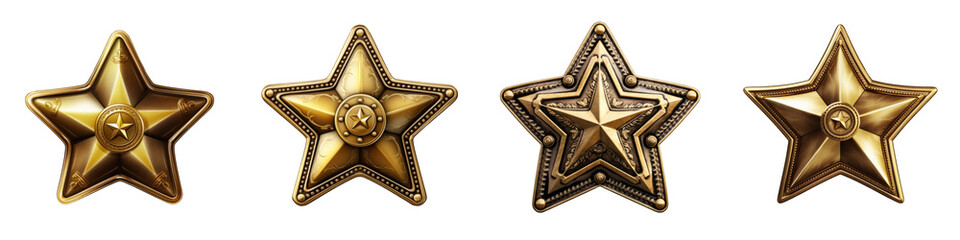 Sheriff Star clipart collection, vector, icons isolated on transparent background