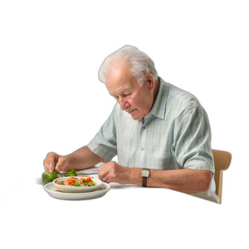 preparing meals for seniors isolated on transparent or white background, png