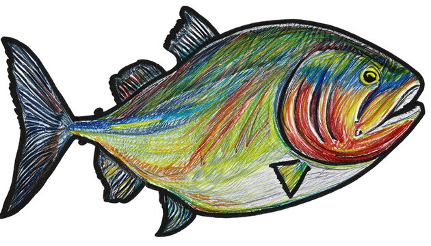 Piranha fish drawing.