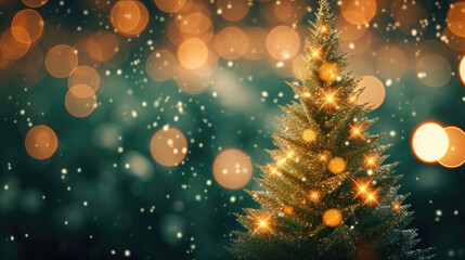 Obraz na płótnie Canvas Closeup of Christmas-tree background