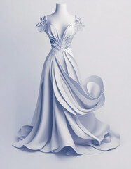 dress on a blue background e54
