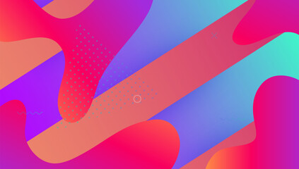 Liquid Layout. Violet Vibrant Background. Art Landing Page. 3d Geometric Shape. Rainbow Pattern. Trendy Frame. Commercial Magazine. Dynamic Poster. Magenta Liquid Layout