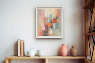 Foto op Plexiglas Small abstract art painting in white frame © Lena Lir
