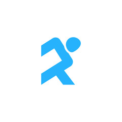 Run logo combination letter R and people