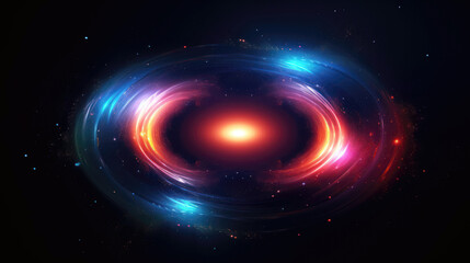 Abstract background. Luminous swirling. Elegant glowing circle. Sparkling particle. Space fantasy galaxy.