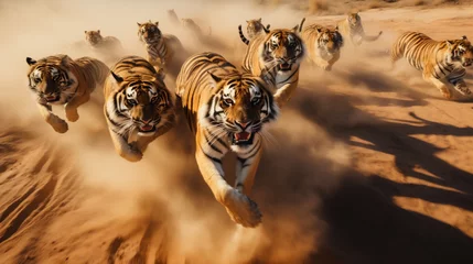 Foto op Aluminium Manada de tigres . IA generativa  © Odisdca