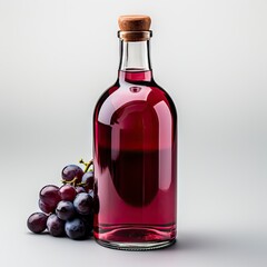 Obraz premium Red Wine bottle and glass on white background.