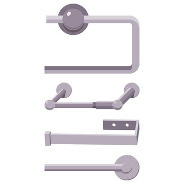 Toilet paper holder vector cartoon set isolated on a white background.