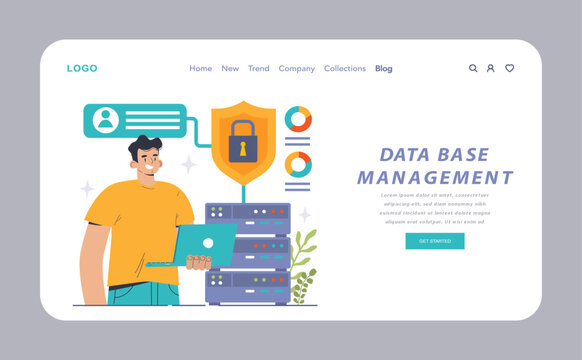 Back-end development web banner or landing page. Coding, software engineering or programming. Software script development. Flat vector illustration