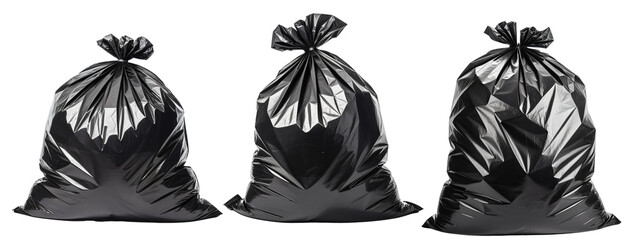 Everyday Aesthetics: The Black Garbage Bag isolated on transparent background,png