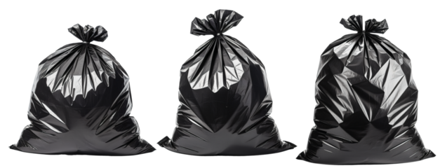 Everyday Aesthetics: The Black Garbage Bag isolated on transparent background,png