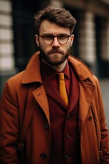 A Distinguished Gentleman in a Stylish Suit and Beard