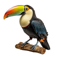 Naklejka premium Beautiful animals Toucan toco , Ramphastos toco, isolated on a transparent background