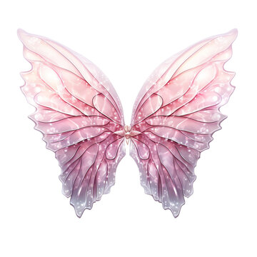 Pink fairy wings. Ai generated image