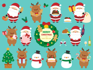 Fototapeta premium クリスマスのイラストセット
