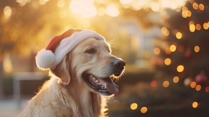 Funny happy Christmas dog