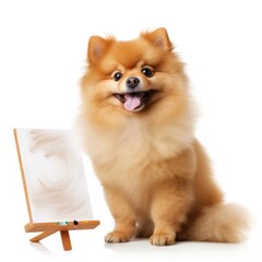 Obraz premium A Small Dog with Artistic Aspirations