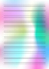 Melody note template. Colorful Abstract background.