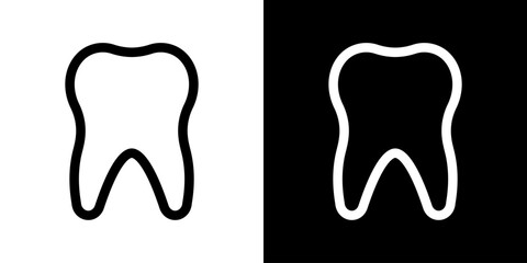 Tooth vector icon. Teeth for medical logo design. Tooth black illustration.