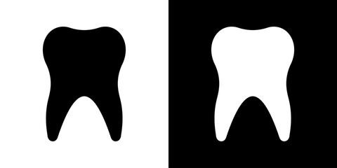 Tooth vector icon. Teeth for medical logo design. Tooth black illustration.