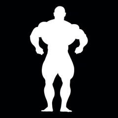 Fototapeta na wymiar silhouette of a big back bodybuilder
