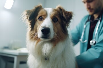 A Canine Check-up: A Vet Examining a Dog