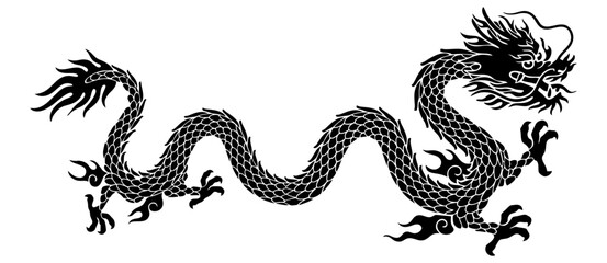 Silhouette of  chinese dragon illustration vector