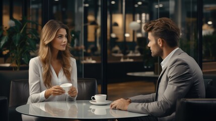 Coworkers discussing in the office, The role of empathy and active listening in resolving workplace conflicts.