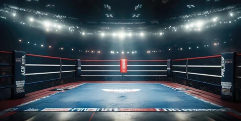 Foto op Canvas Professional boxing arena with lights. © visoot