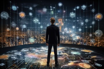 A digital roadmap to achieve strategic goals in digital transformation, Continuous business growth charts over the past years and business strategy planning.