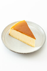 白背景いチーズケーキ