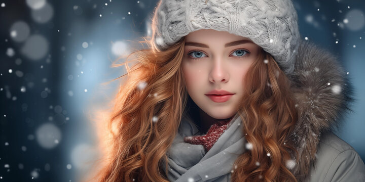 Beautiful girl wearing winter fashion