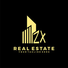 ZX Initials Real Estate Logo Vector Art  Icons  and Graphics