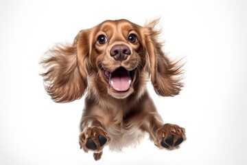 A Smiling Brown Dog With Long Hair