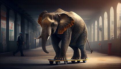 Elephant on Skates	