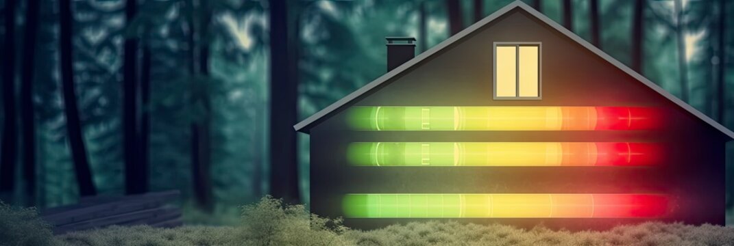 House Energy efficiency and green energy 3d concept. Generative ai