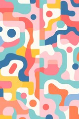 Pastel Shapes on White Background. Playful Abstractions with Simple Forms.