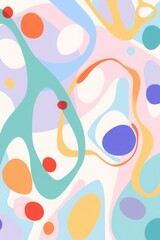 Pastel Shapes on White Background. Playful Abstractions with Simple Forms.